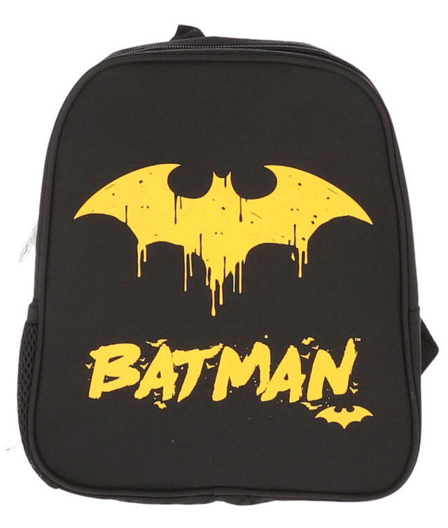 Ghiozdan Batman pentru gradinita, negru, buzunar lateral exterior, impermeabil/poliester, 28 cm - imagine 4